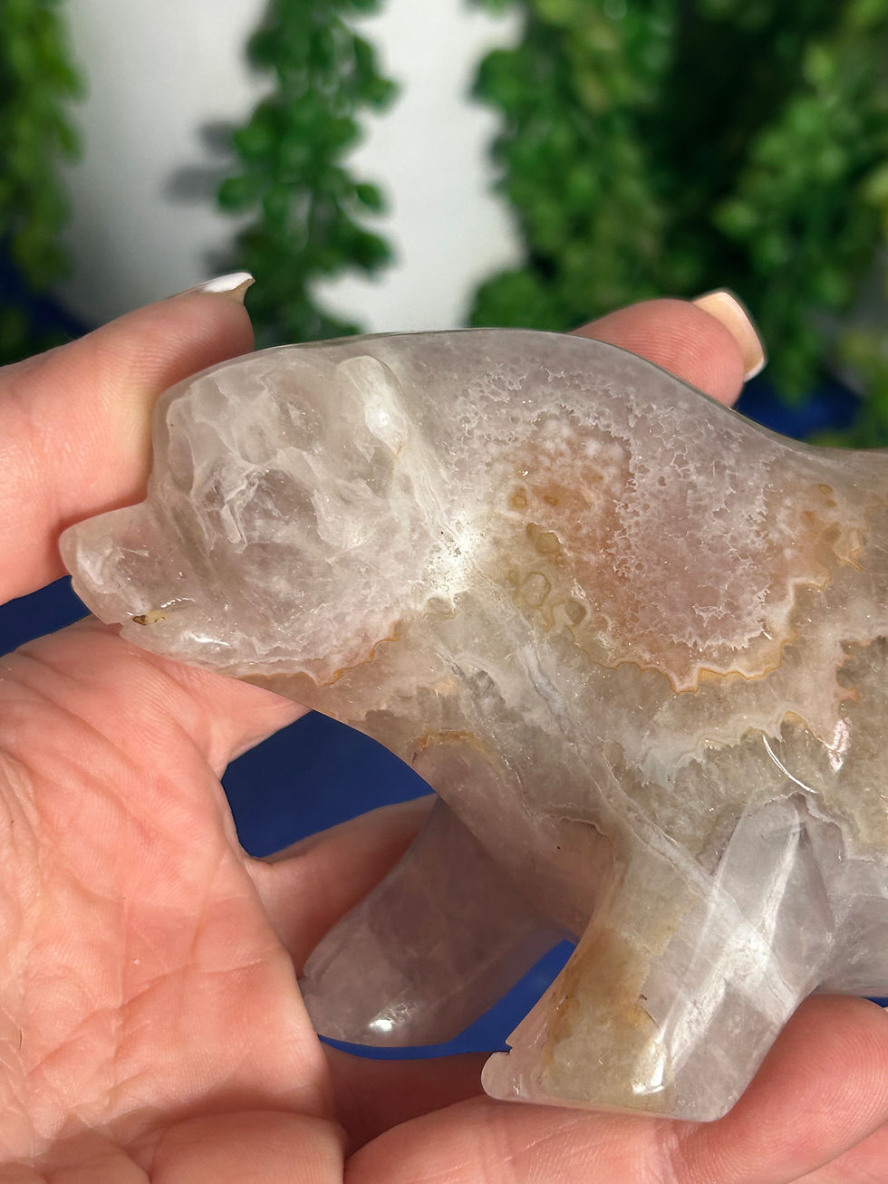 Thumbnail: Lace Agate and Pink Amethyst Bear