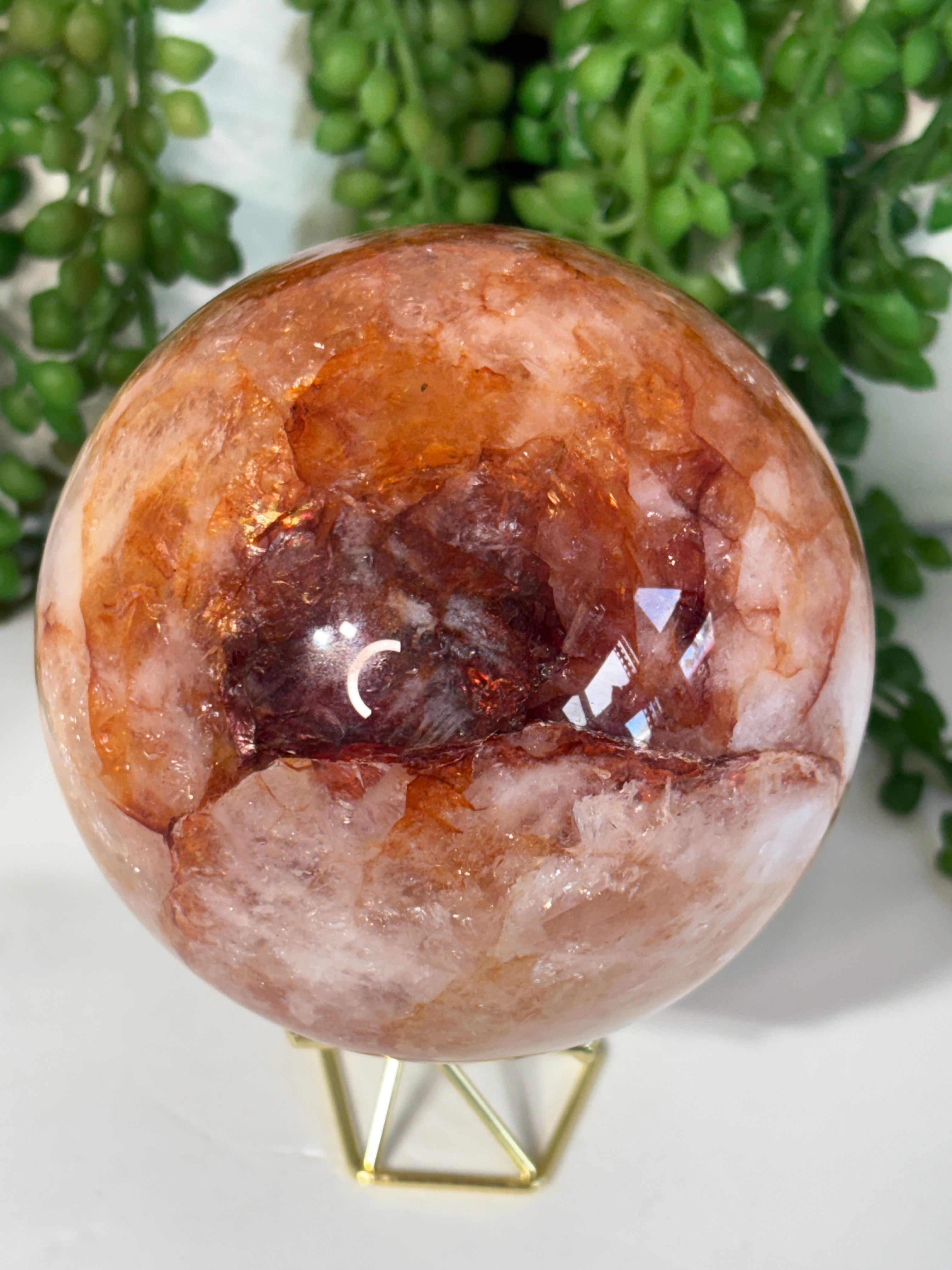 Large Fire Quartz Sphere