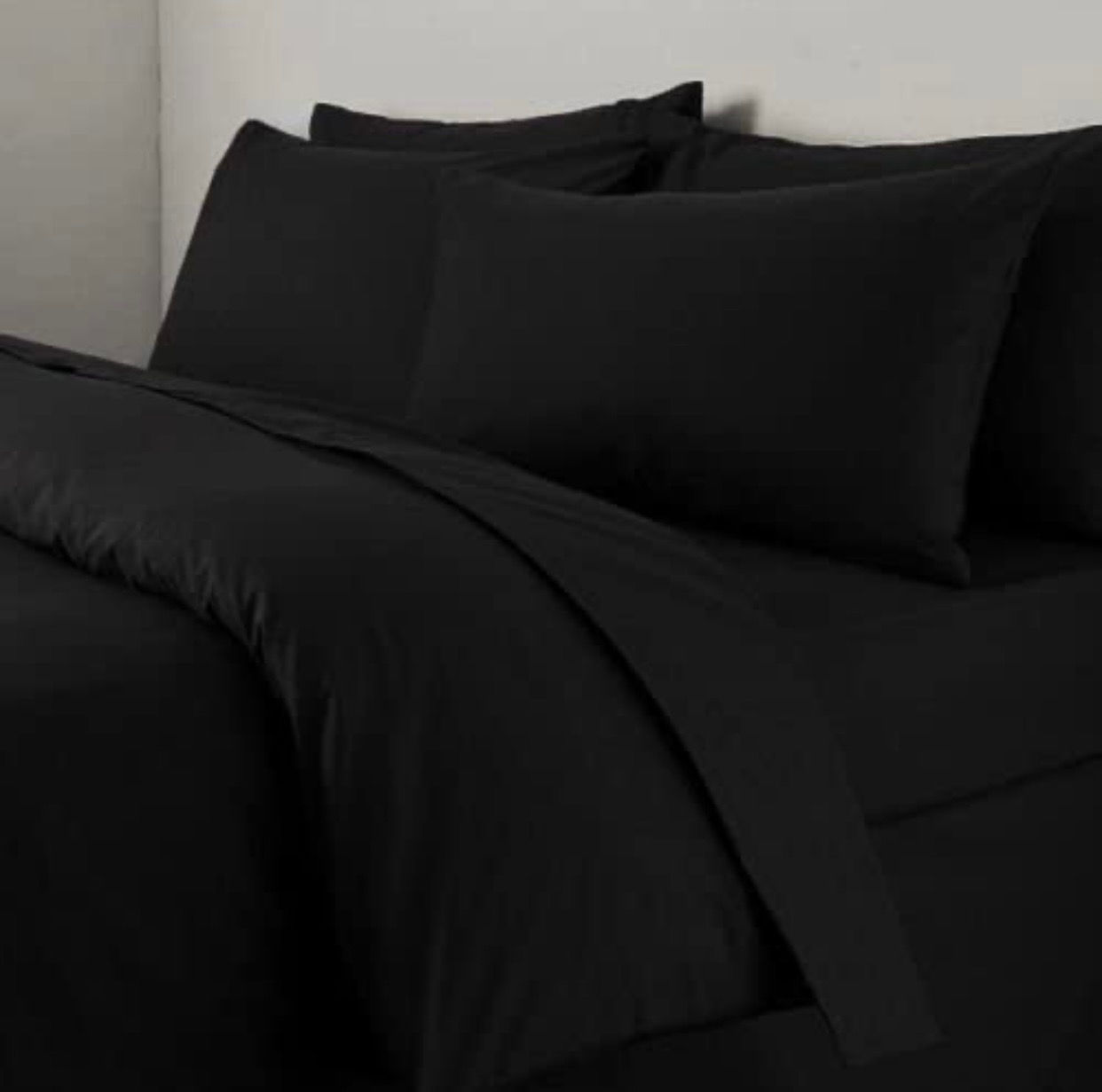 Percale Luxury Duvet Set Black