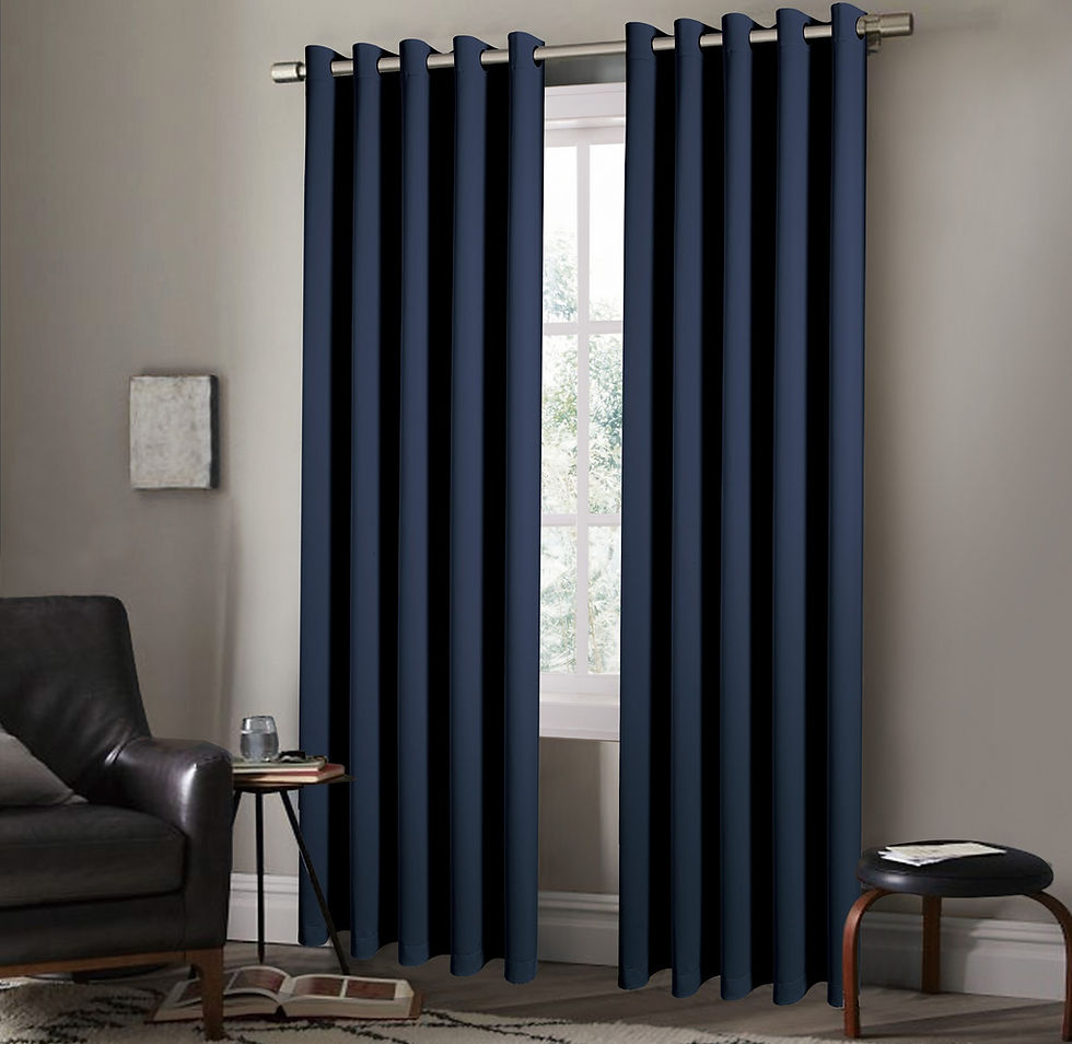 Navy Baby Eyelet Blackout Curtains