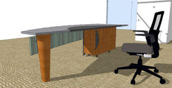 Modern desk-Back of Desk Closeup