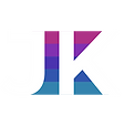 JK logo -- initials over color bars