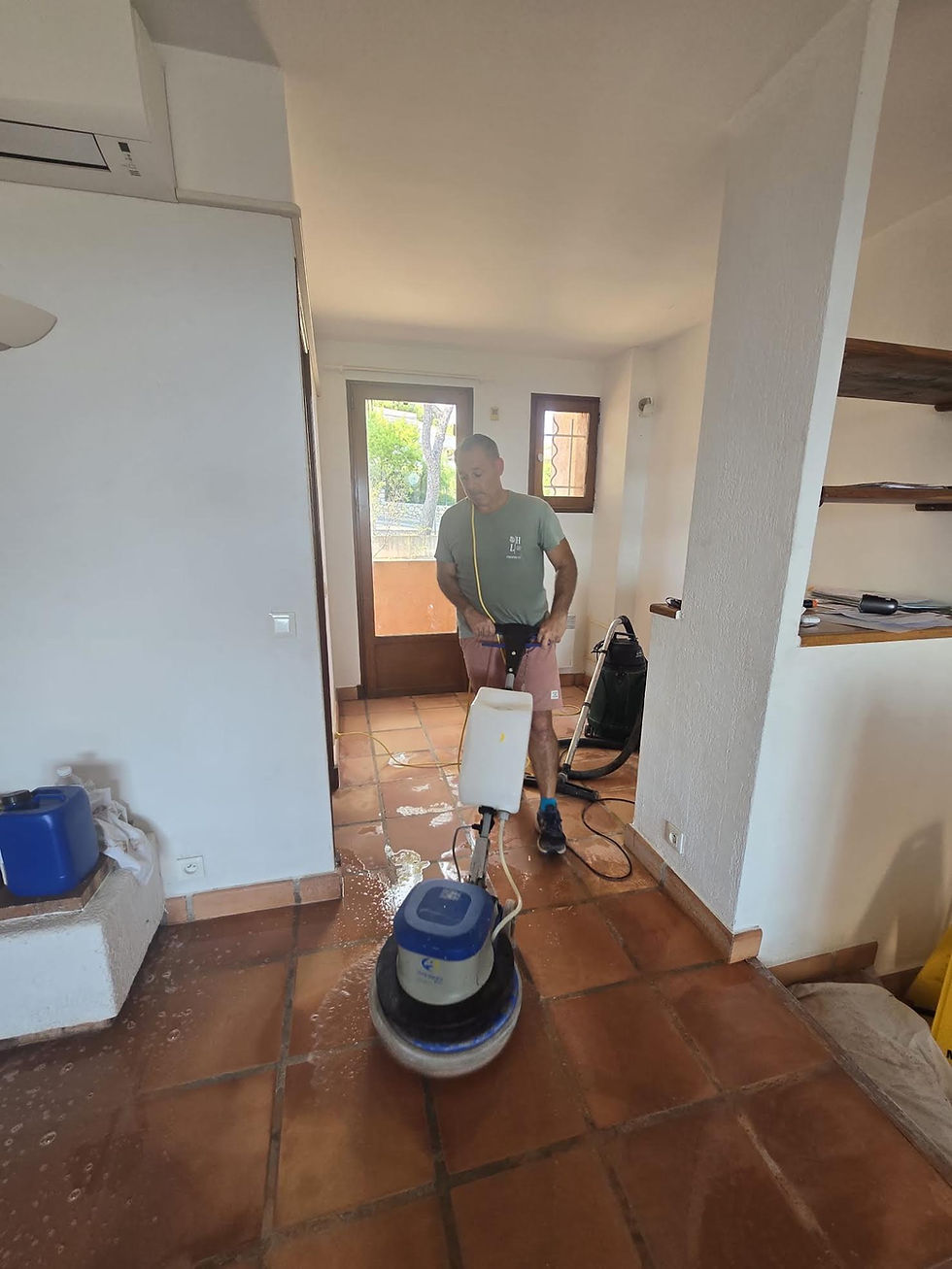 rénovation d’un sol en terre cuite