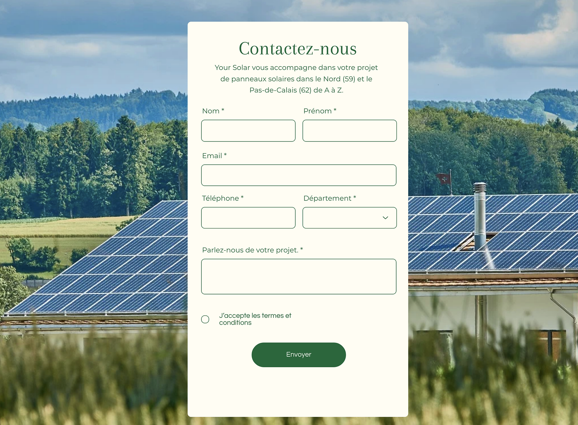 site web pour Installation de panneaux photovoltaïques