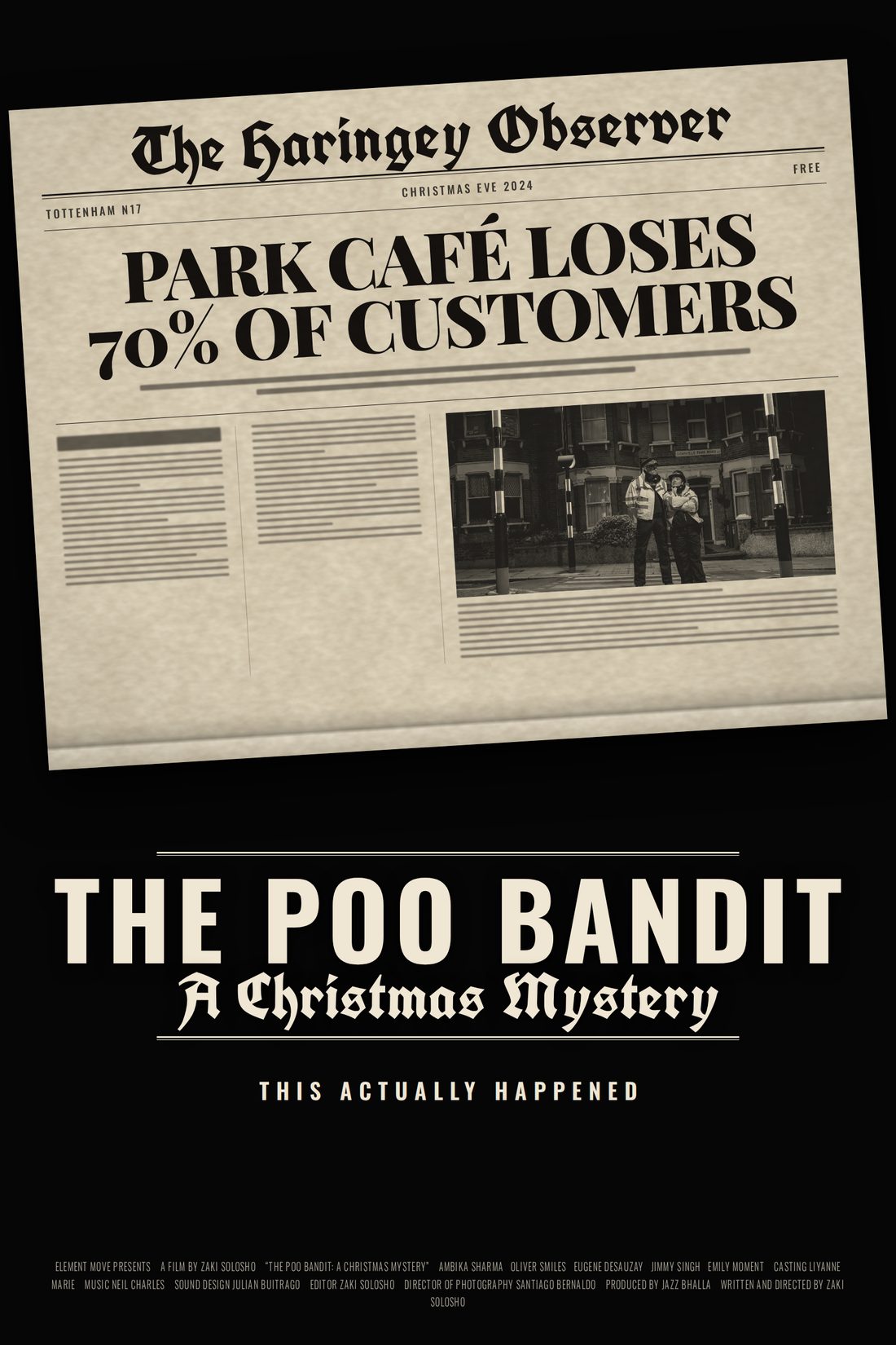 Poster: the front page of the Haringey Observer reporting the playground attacks
