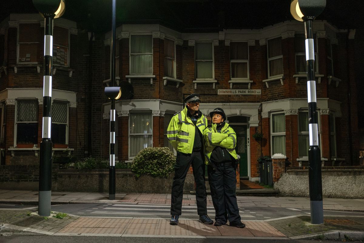 PC Harris and PC Lennon on the crossing — from the proof-of-concept shoot