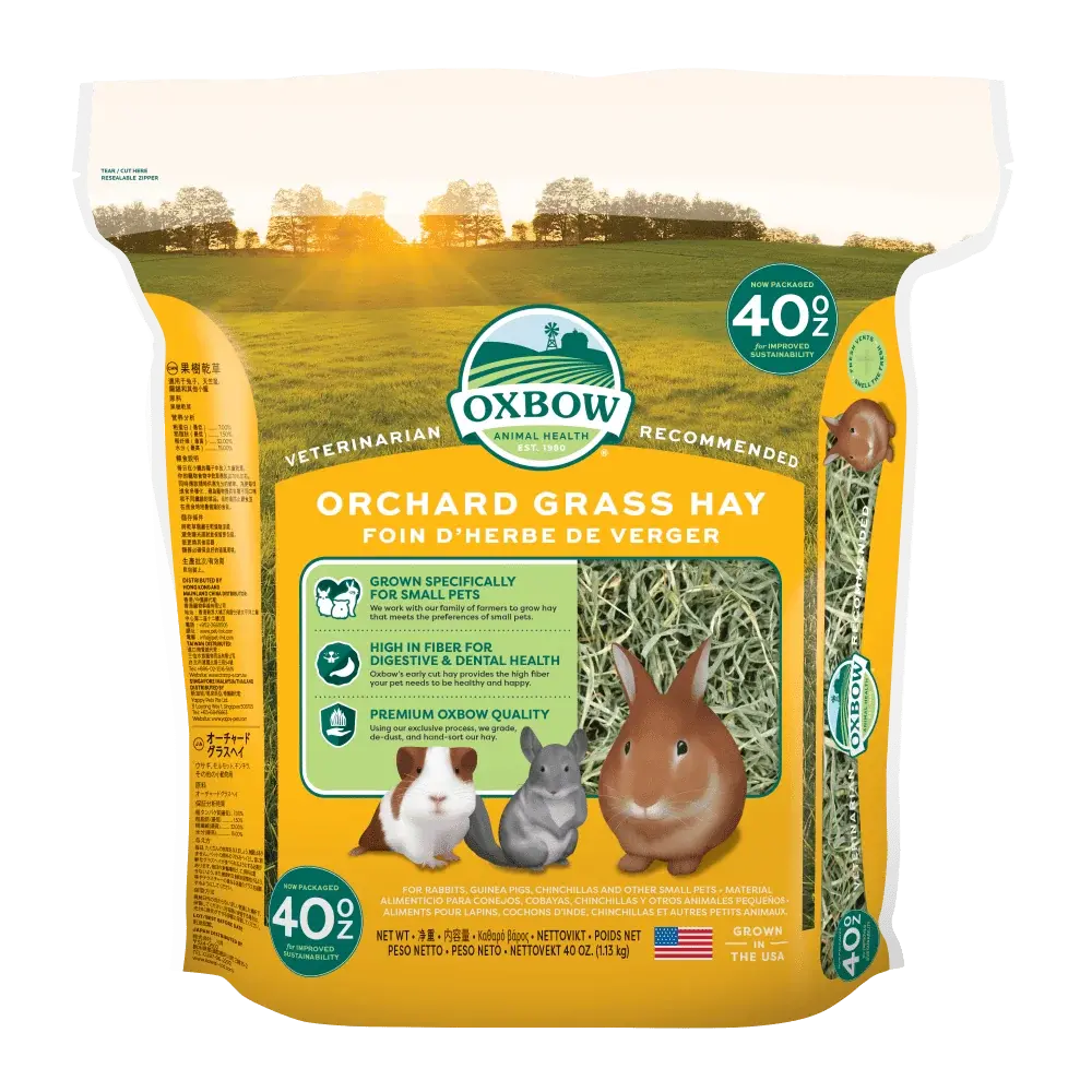 40 oz bag of Oxbow Orchard Grass Hay for small pets
