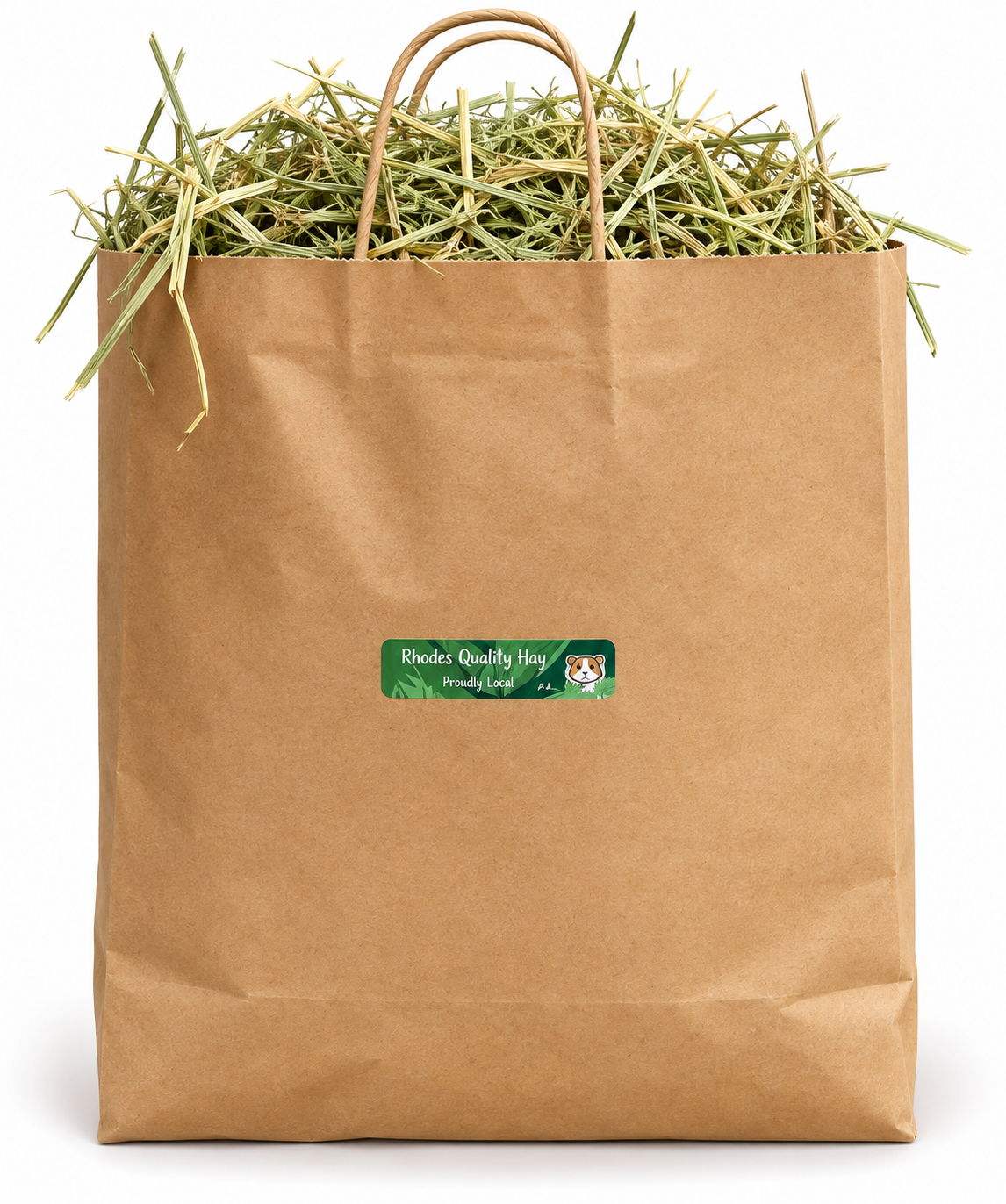 Fresh Local Hay in a 3kg paper bag with handles.