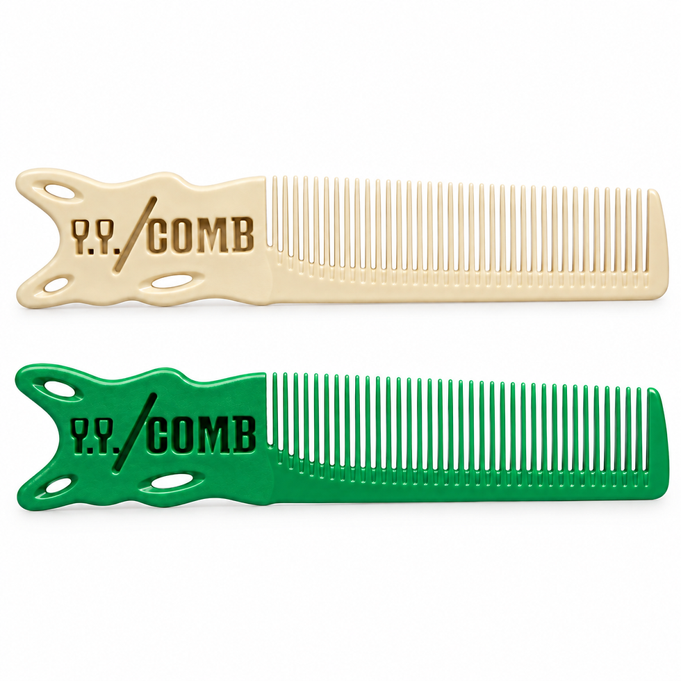Cream and green fine tooth guinea pig grooming combs