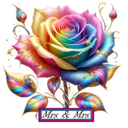 Female Rainbow Rose Wedding Invitation
