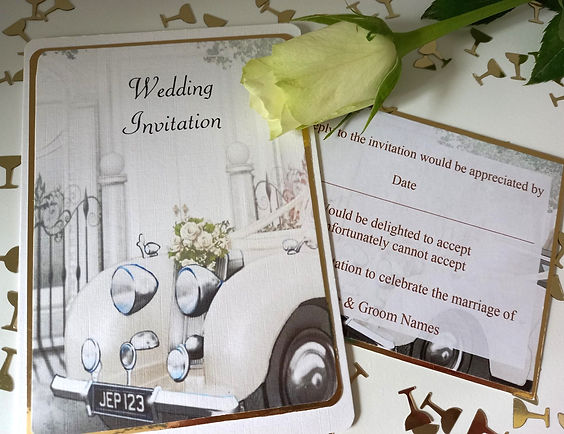 Wedding Car Invitation & RSVP