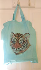 Tiger Cub Sky Blue Tote Bag