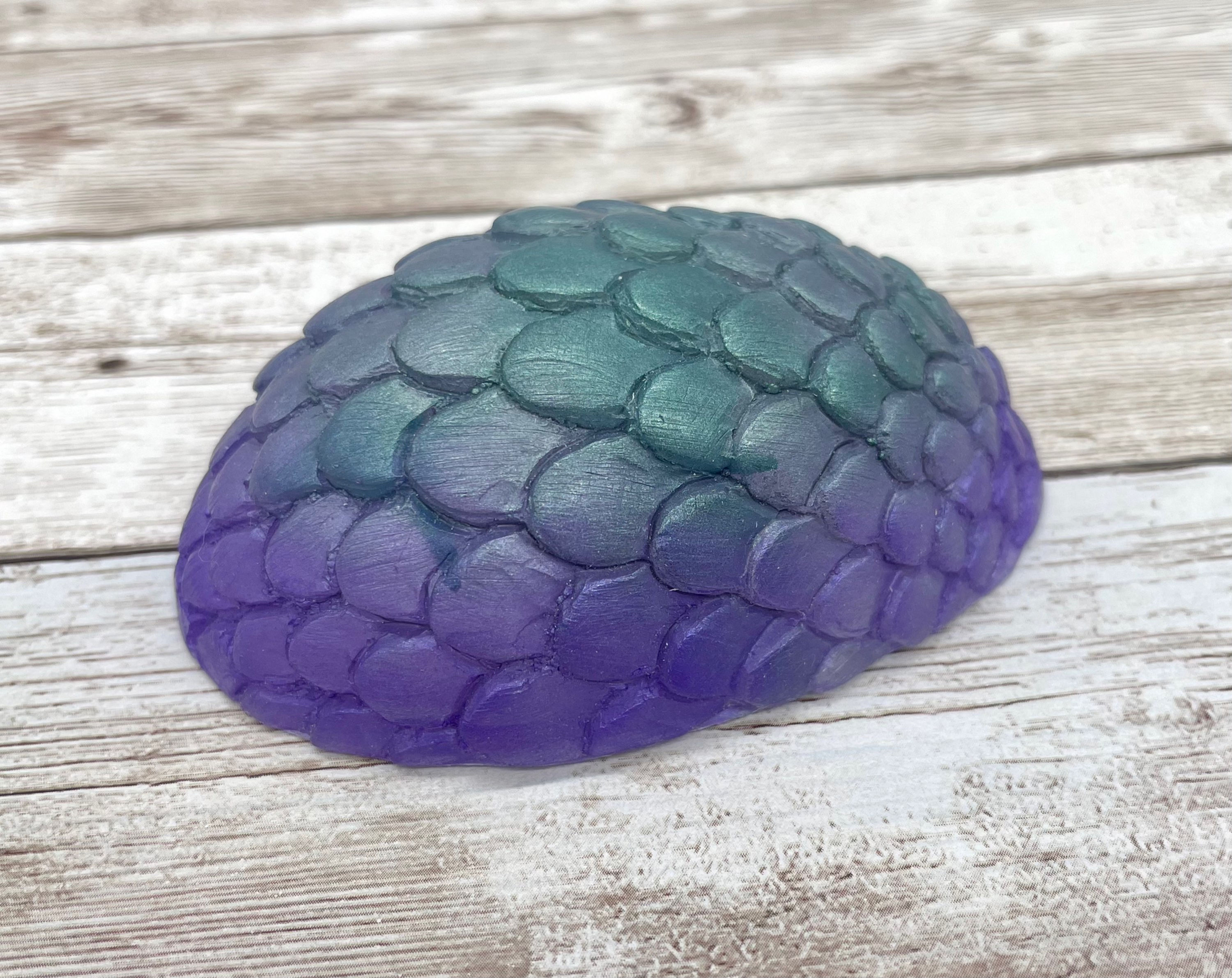 Resin Dragon Egg - Dragons Eggs, Embedded Baby Dragon, Purple, Green