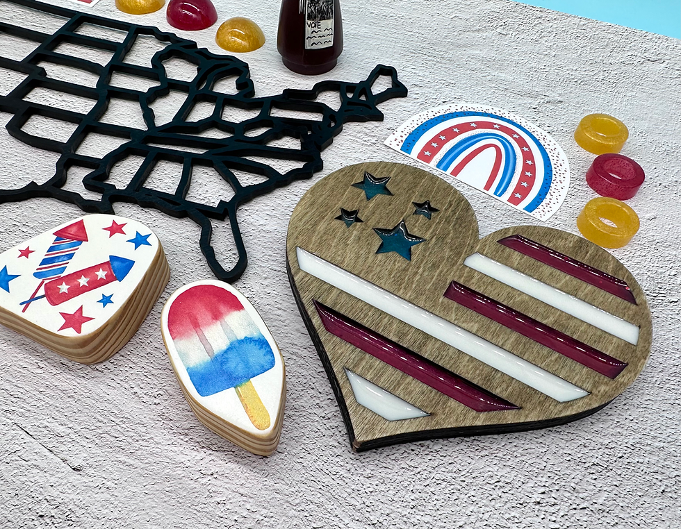 Thumbnail: Ready-to-Ship 4th of July Set - Kids Gift Set, Wooden Blocks, United States