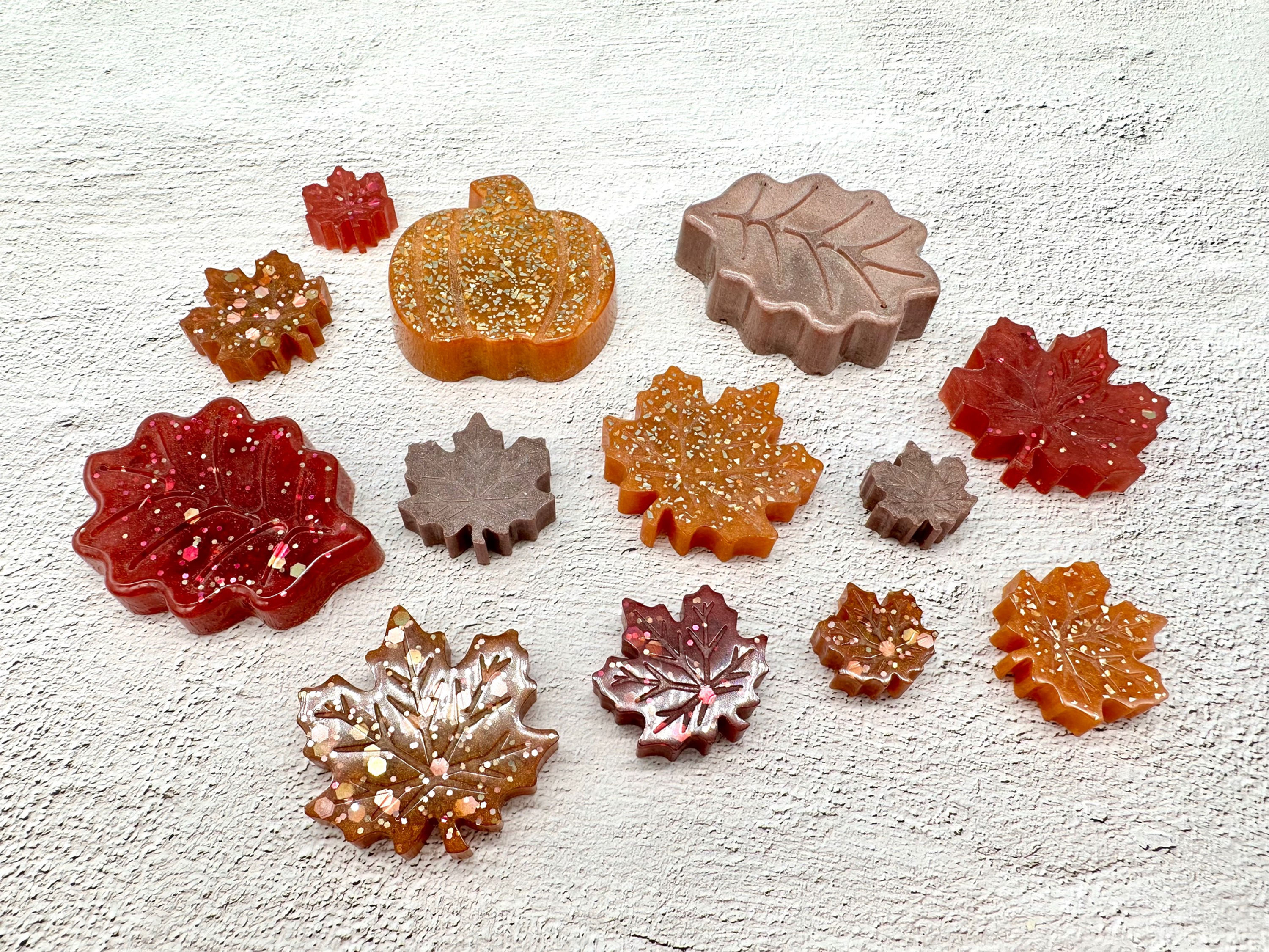 Resin Fall Leaves and Pumpkin - Autumn Leaf Toys for Kids, Fall Colors