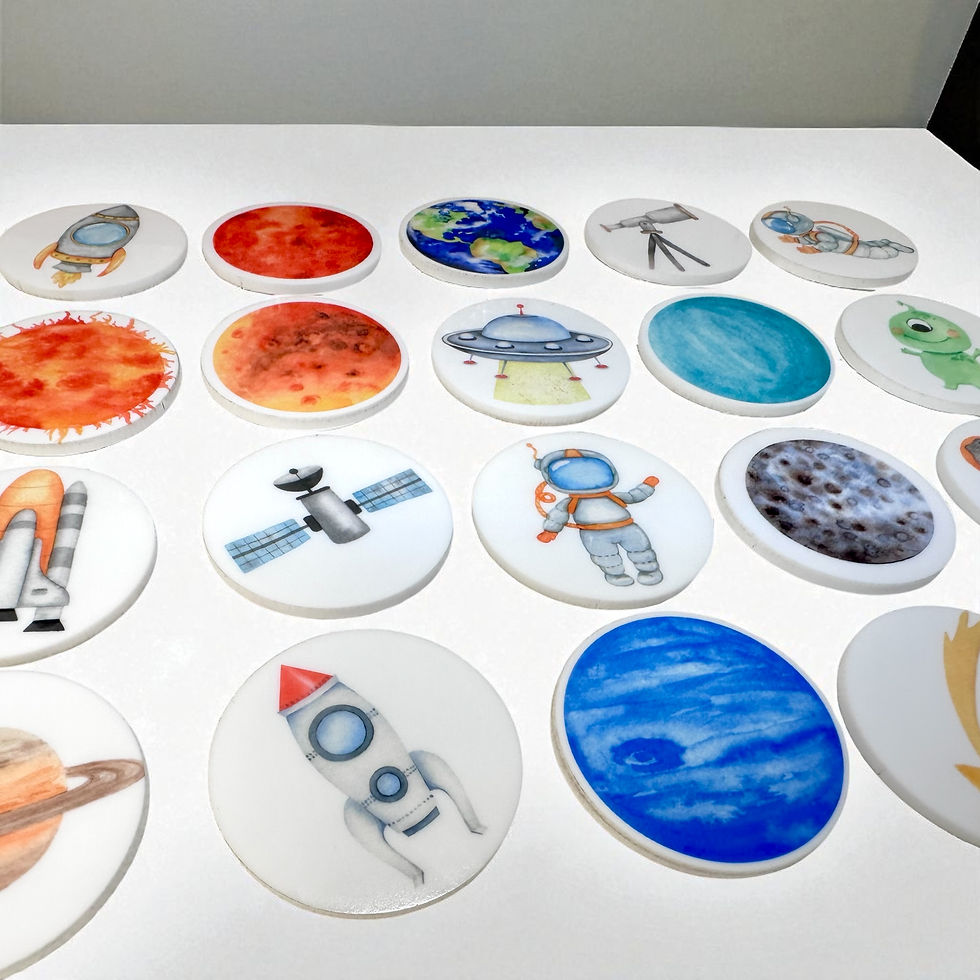 Thumbnail: Space Acrylic Coins - Planets, Washable Kids Toys, Educational Toy, Astronaut