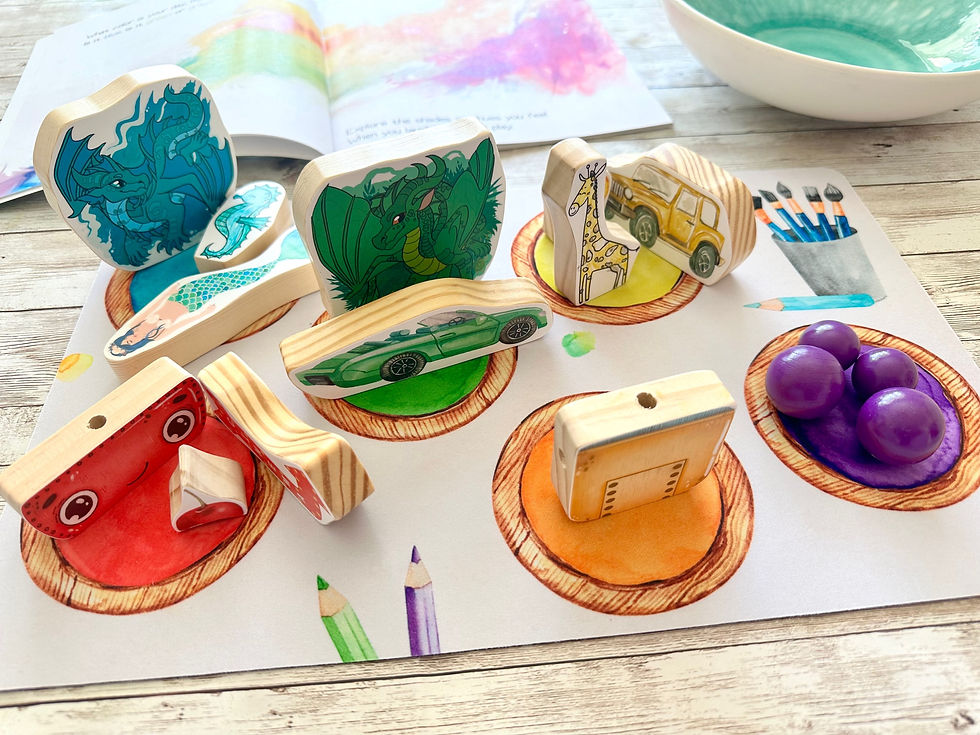 Thumbnail: Paint Color Matching Play Mat - Paintbrushes, Rainbow Colors