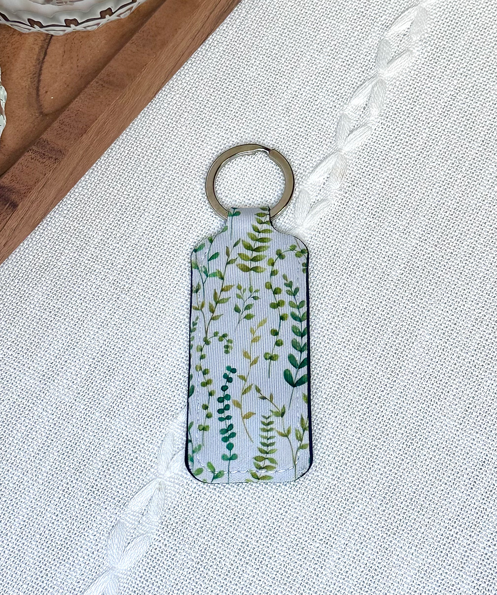 Thumbnail: Green Leaves Lipstick Holder Keychain, Plants, Gardening, Travel Chapstick