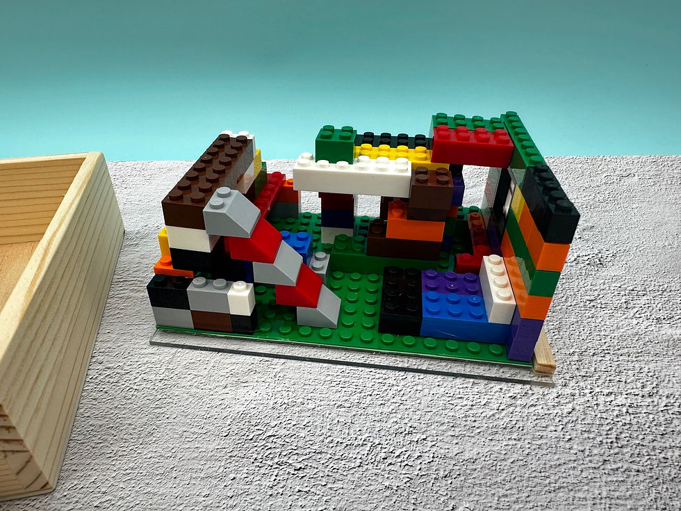 Thumbnail: Portable Lego Box with Handle - Carry and Go Lego Included, Wooden Box, Kids Toy