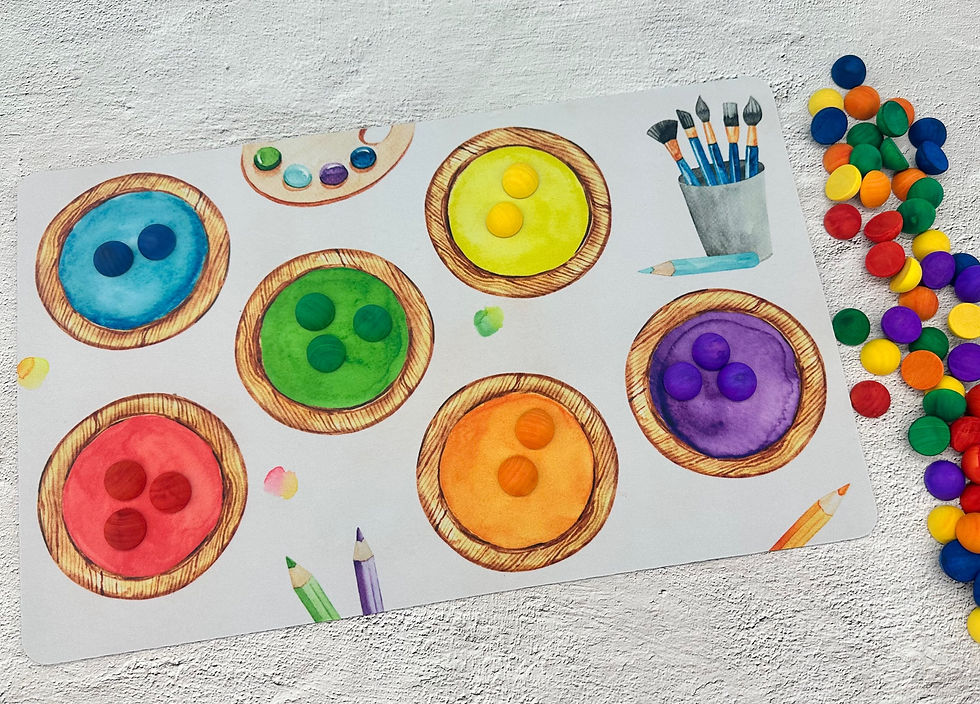 Thumbnail: Paint Color Matching Play Mat - Paintbrushes, Rainbow Colors