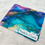 Thumbnail: Teal and Purple Alcohol Ink Design Mouse Pad - Gold Glitter, Swirl, Desk Mat