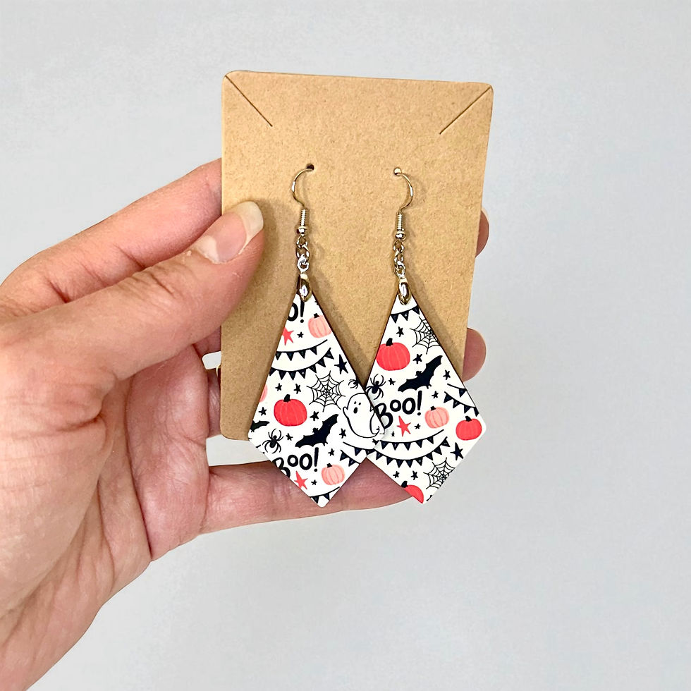 Thumbnail: Halloween Gift Set - Zippered Personalized Pouch, Bookmark, Keychain, Earrings