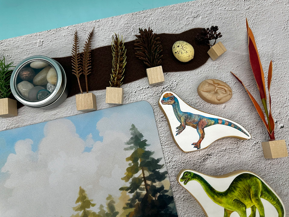 Thumbnail: Ready-to-Ship Dinosaur Block Sets - Kids Gift Sets, Wooden Blocks