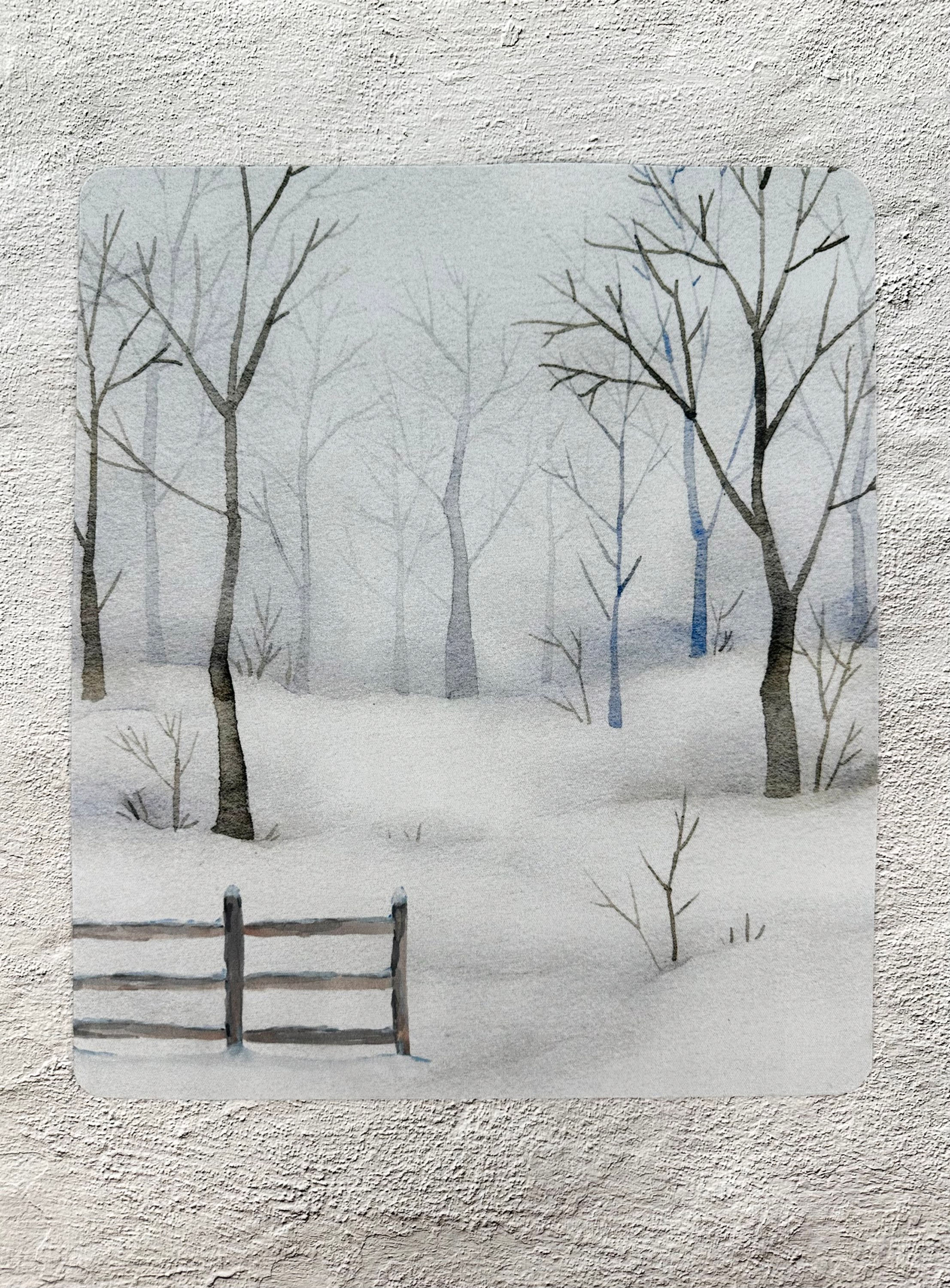 Winter Forest Play Mat - Snow, Trees, Fence, Snowy, Woodland, Woods