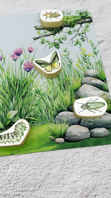Thumbnail: Insect Habitat Play Mat - Background for Wooden Insects or Acrylic Coins, Bugs