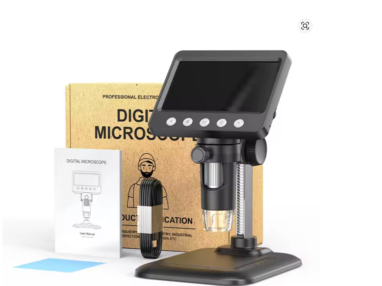 4.3'' Digital Microscope 1600X Magnification Electronic Microscope 1080P