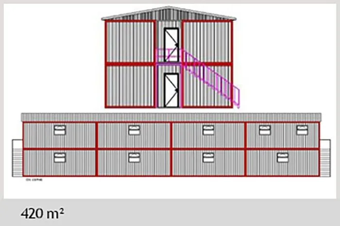 420 m² Konteyner Yatakhane