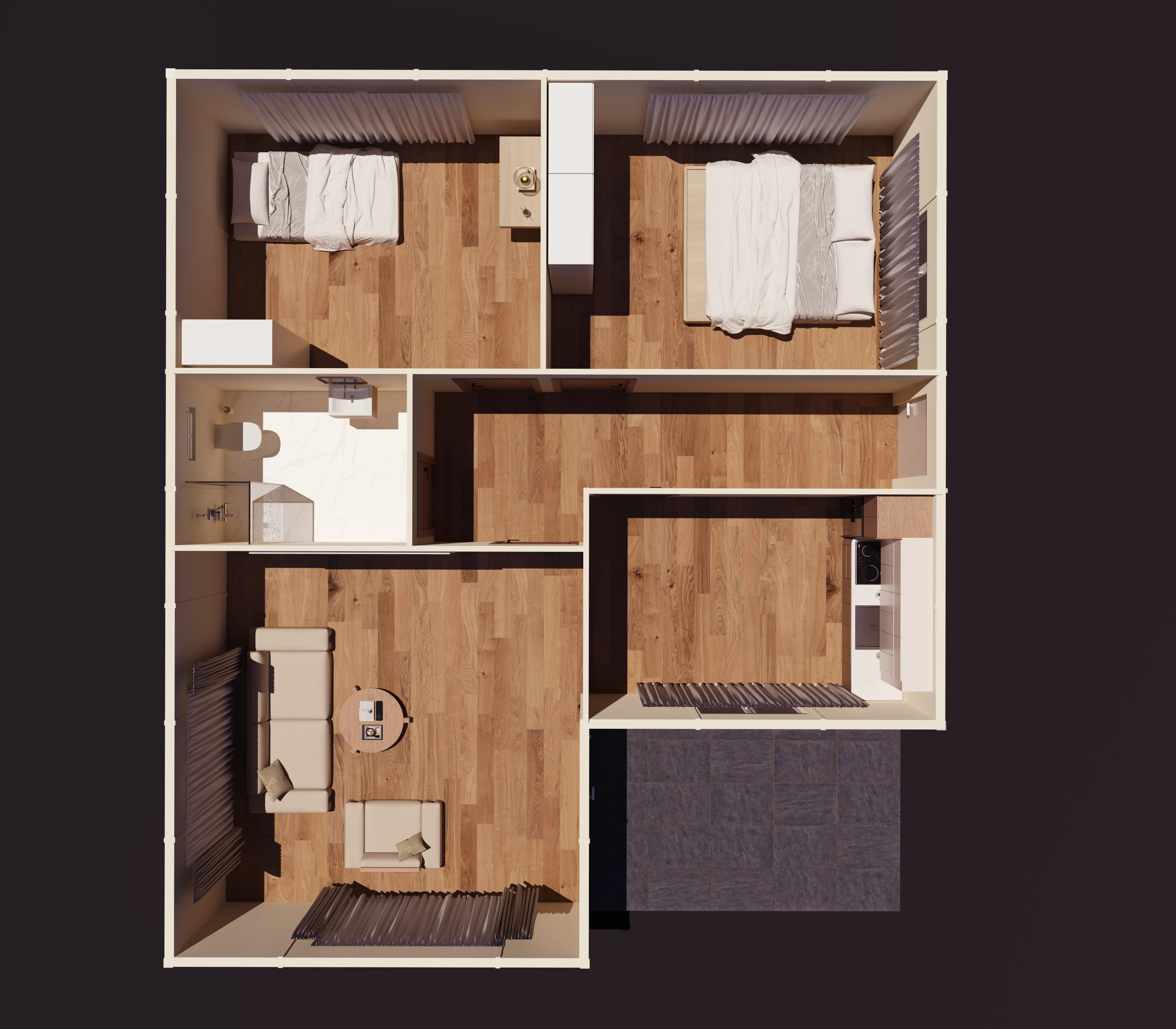 77m² Tek Katlı Prefabrik Ev