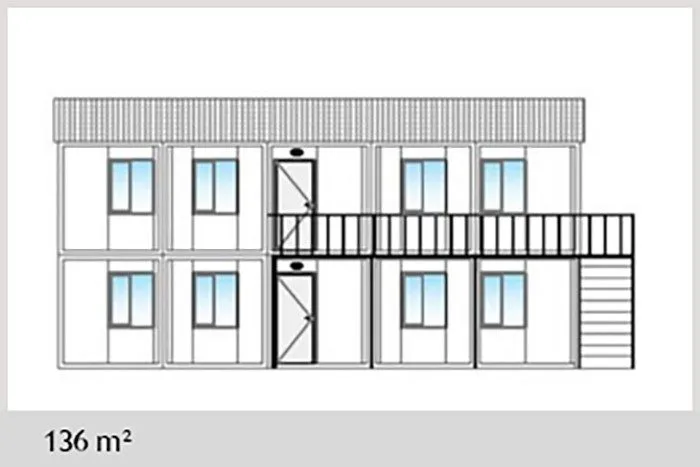 136 m² Konteyner Ofis