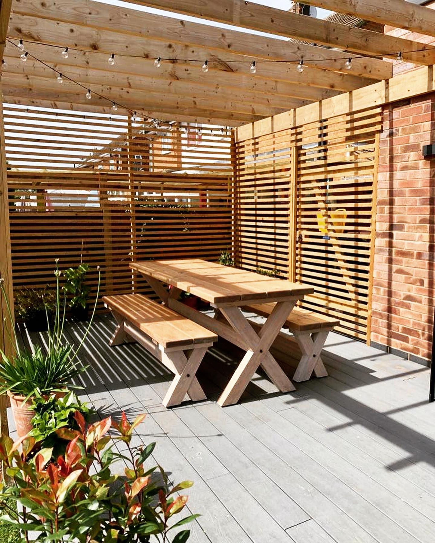 Outdoor Wooden X Leg Table Only