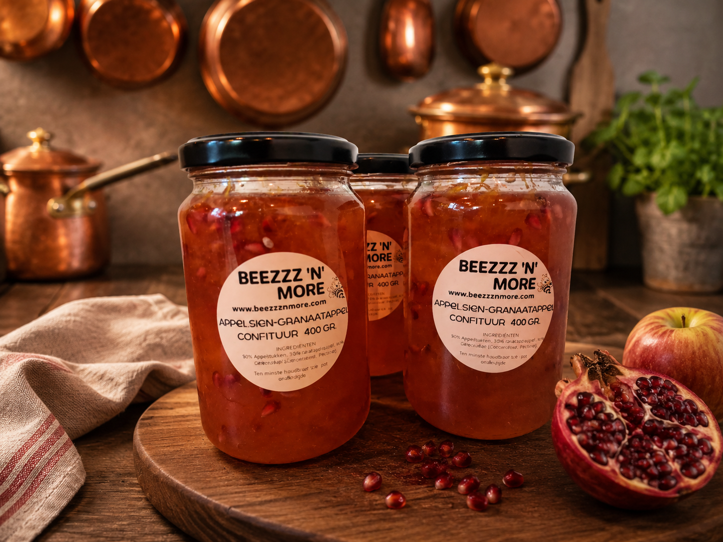 Artisanale appelsienconfituur met granaatapel 400 gr.