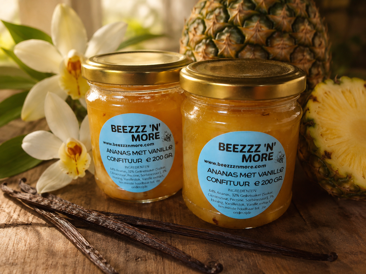 Ananasconfituur met vanille 200 gr.