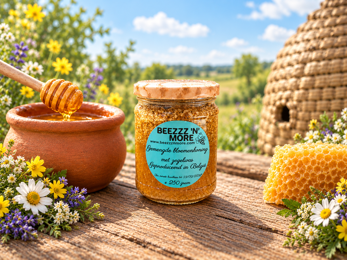 Bloemenhoning met zegelwas 250 gr.