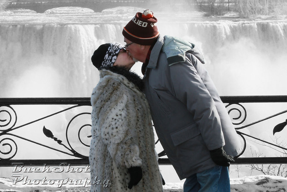 Kissing at the falls