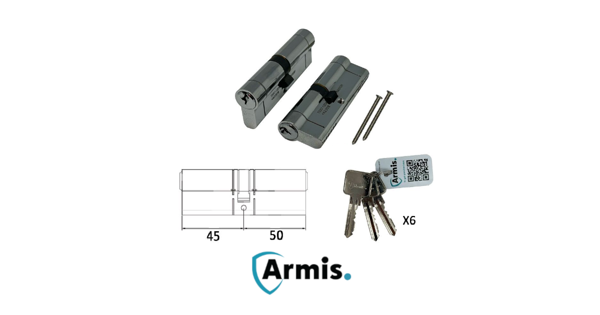 Armis 1* Key/Key Double Euro Cylinder - Keyed Alike