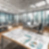 modern and future charts, graphs, tables, and office space
