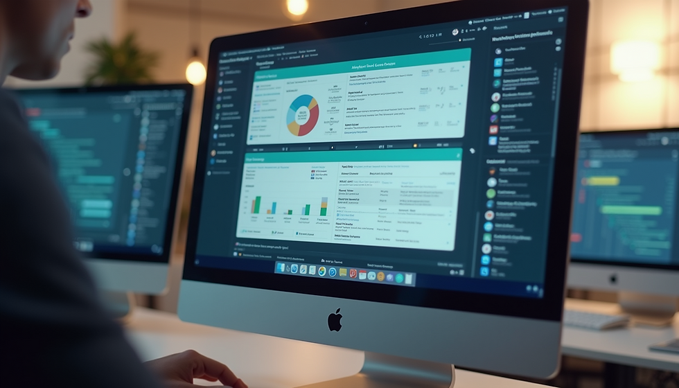 Visão ao nível dos olhos da tela de um computador exibindo um painel de orquestração de fluxo de trabalho.