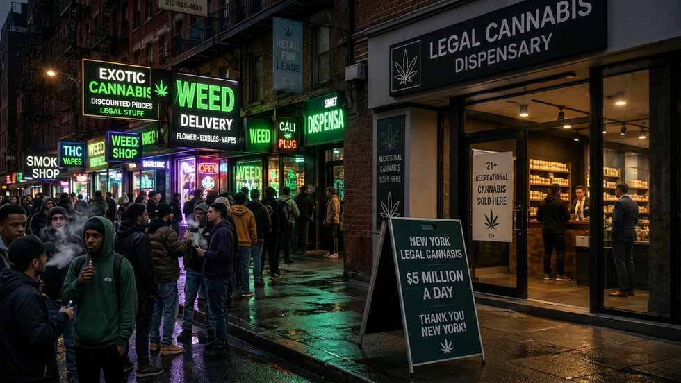 NEW YORK, NY — New York’s legal cannabis market is celebrating a major milestone after licensed dispensaries reportedly surpassed $5 million in daily sales. That would be great news if the illicit market wasn’t allegedly doing closer to $50 million per day. Which means New York’s legal cannabis industry is celebrating a full day of sales that the black market reportedly handles in about 2.4 hours.
