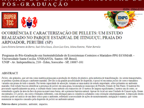 Ocorrência e caracterização de Pellets: Um estudo realizado no Parque Estadual de Itinguçu