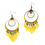 Miniature : Boucles d'oreilles attrape-rêve en plumes jaune soleil