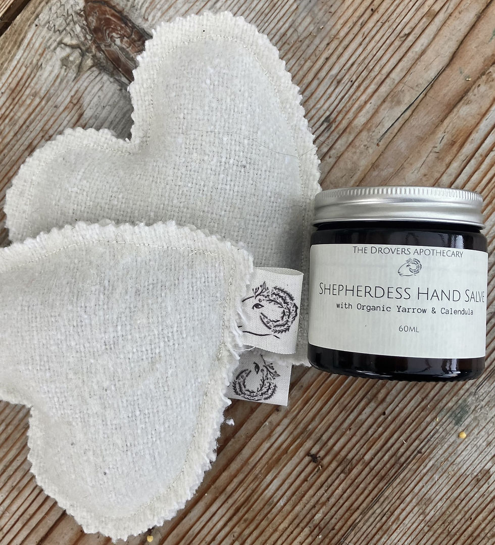 Thumbnail: Pure wool Hand Warmers with Shepherdess Hand Salve