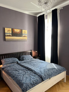 Doublebed in the sleeping room