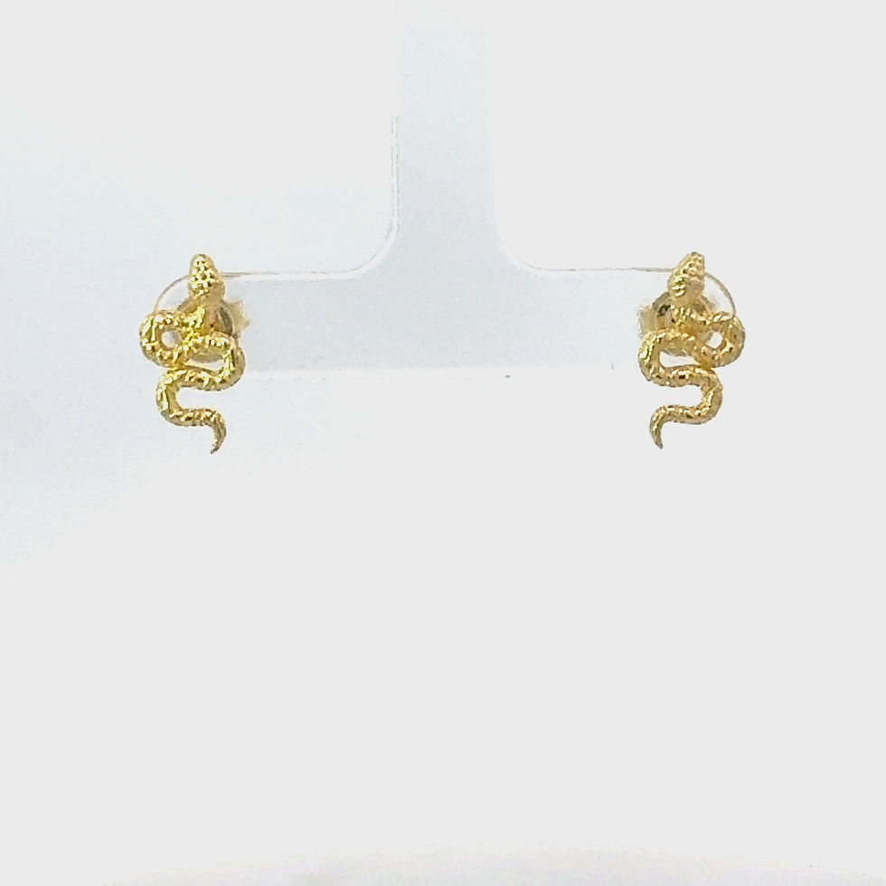 Thumbnail: Coiled Snake Stud Earrings Gold