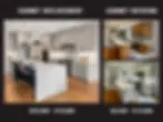 Before and after images of kitchen cabinet replacement, highlighting differences between refacing and full replacement.