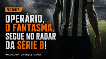 Arte do Paranashop Esportes sobre o Operário Ferroviário perto do G6 da Série B