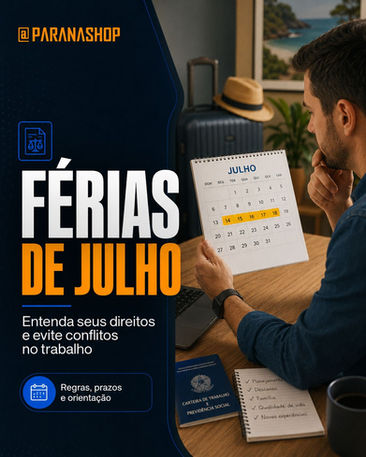 Trabalhador analisa calendário de férias de julho e direitos previstos na CLT para evitar conflitos no ambiente de trabalho.